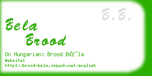 bela brood business card